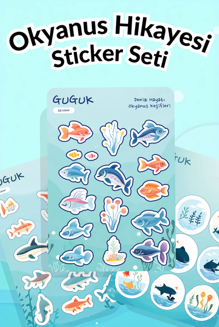 Okyanus Hikayesi Sticker Yaprakları Seti