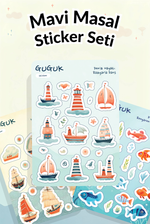 Mavi Masal Sticker Yaprakları Seti 
