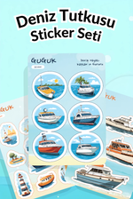 Deniz Tutkusu Sticker Yaprakları Seti
