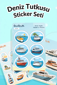 Deniz Tutkusu Sticker Yaprakları Seti
