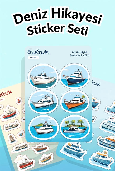 Deniz Hikayesi Sticker Yaprakları Seti