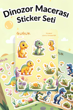 Dinozor Macerası Sticker Yaprakları Seti