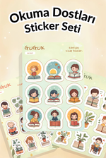 Okuma Dostları Sticker Yaprakları Seti