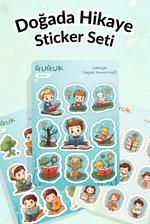 Doğada Hikaye Sticker Yaprakları Seti