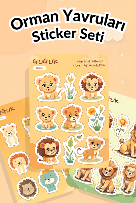 Orman Yavruları Sticker Yaprakları Seti