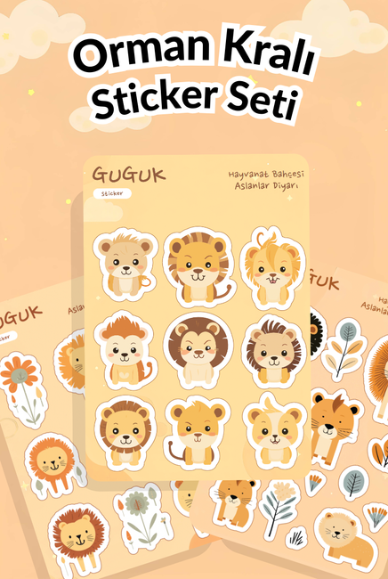 Orman Kralı Sticker Yaprakları Seti