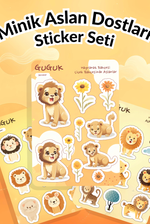 Minik Aslan Dostları Sticker Yaprakları Seti