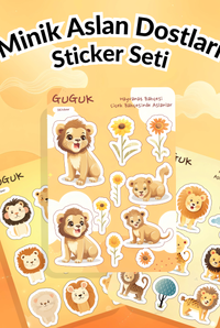 Minik Aslan Dostları Sticker Yaprakları Seti