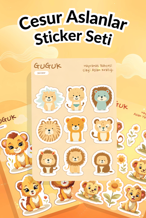 Cesur Aslanlar Sticker Yaprakları Seti