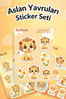 Aslan Yavruları Sticker Yaprakları Seti