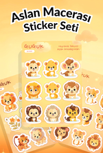 Aslan Macerası Sticker Yaprakları Seti