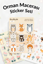 Orman Macerası Sticker Yaprakları Seti