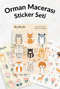 Orman Macerası Sticker Yaprakları Seti