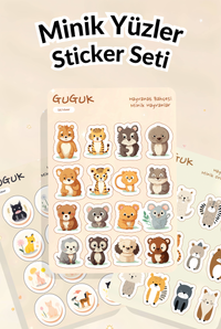 Minik Yüzler Sticker Yaprakları Seti