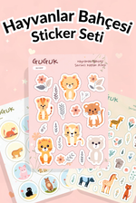 Hayvanlar Bahçesi Sticker Yaprakları Seti 
