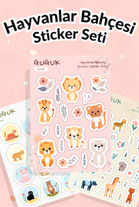 Hayvanlar Bahçesi Sticker Yaprakları Seti 