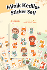 Minik Kediler Sticker Yaprakları Seti