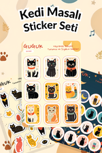 Kedi Masalı Sticker Yaprakları Seti