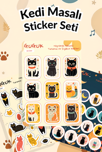Kedi Masalı Sticker Yaprakları Seti