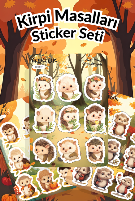Kirpi Masalları Sticker Yaprakları Seti 