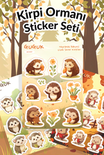 Kirpi Ormanı Sticker Yaprakları Seti