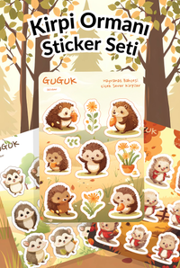 Kirpi Ormanı Sticker Yaprakları Seti