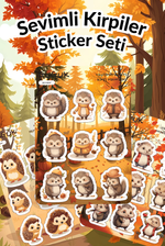 Sevimli Kirpiler Sticker Yaprakları Seti