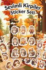 Sevimli Kirpiler Sticker Yaprakları Seti