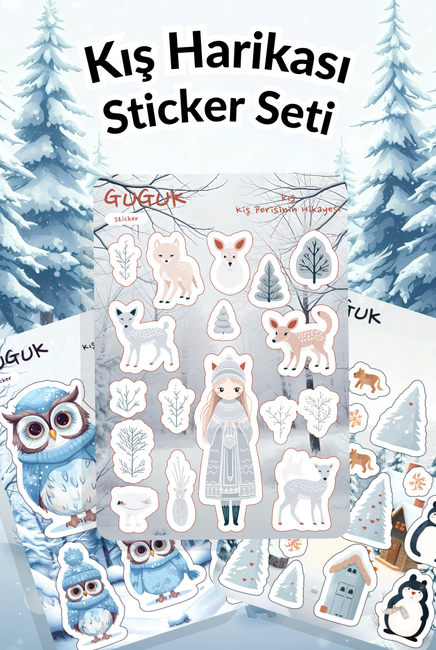 Kış Harikası Sticker Yaprakları Seti