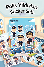 Polis Yıldızları Sticker Yaprakları Seti