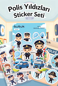 Polis Yıldızları Sticker Yaprakları Seti 