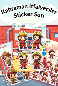 Kahraman İtfaiyeciler Sticker Yaprakları Seti