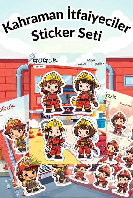 Kahraman İtfaiyeciler Sticker Yaprakları Seti
