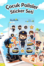 Çocuk Polisler Sticker Yaprakları Seti 