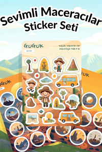 Sevimli Maceracılar Sticker Yaprakları Seti