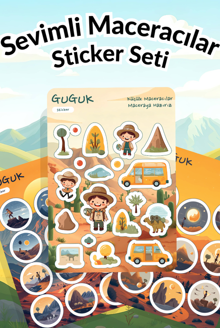 Sevimli Maceracılar Sticker Yaprakları Seti