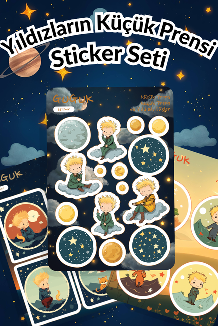 Yıldızların Küçük Prensi Sticker Yaprakları Seti