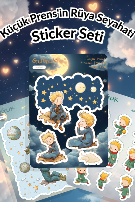Küçük Prens'in Rüya Seyahati Sticker Yaprakları Seti