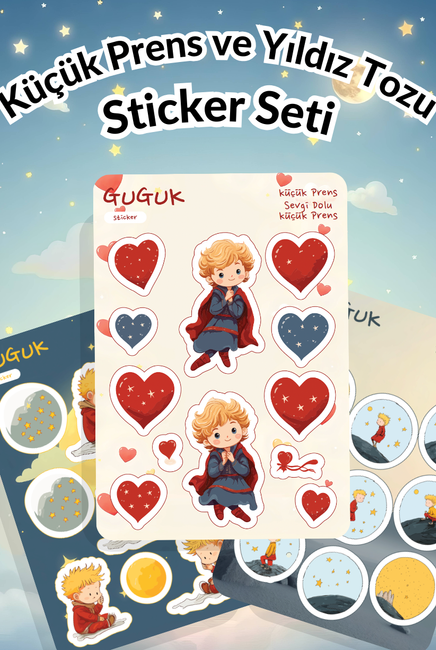 Küçük Prens ve Yıldız Tozu Sticker Yaprakları Seti