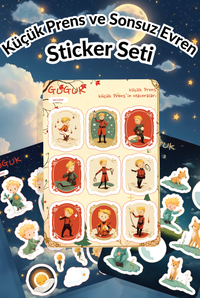Küçük Prens ve Sonsuz Evren Sticker Yaprakları Seti
