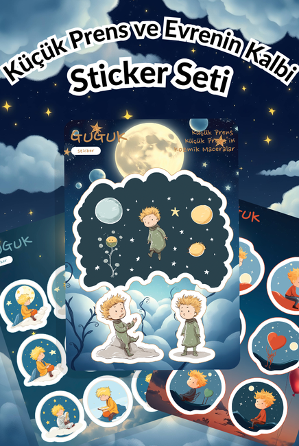 Küçük Prens ve Evrenin Kalbi Sticker Yaprakları Seti