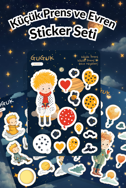 Küçük Prens ve Evren Sticker Yaprakları Seti