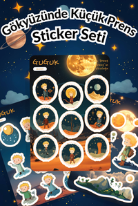 Gökyüzünde Küçük Prens Sticker Yaprakları Seti