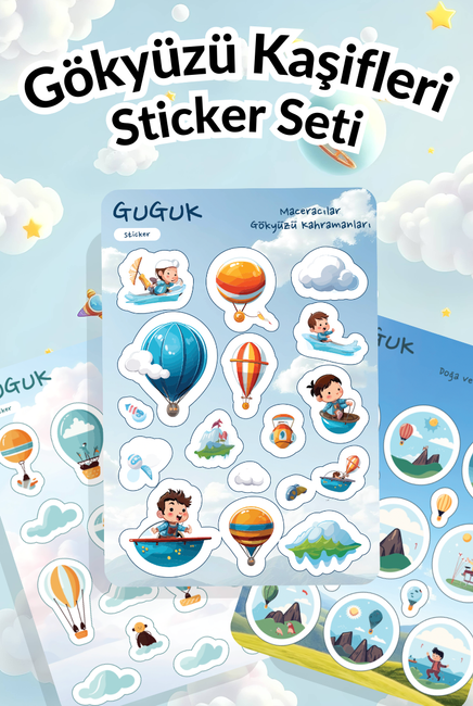 Gökyüzü Kaşifleri Sticker Yaprakları Seti 