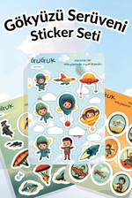 Gökyüzü Serüveni Sticker Yaprakları Seti 