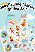 Gökyüzünde Macera Sticker Yaprakları Seti