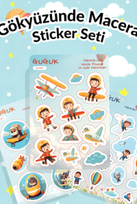 Gökyüzünde Macera Sticker Yaprakları Seti