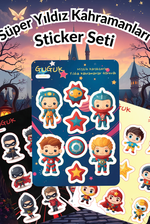 Süper Yıldız Kahramanları Sticker Yaprakları Seti