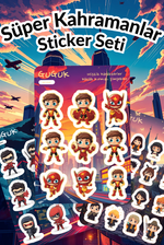Süper Kahramanlar Sticker Yaprakları Seti