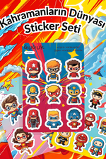 Kahramanların Dünyası Sticker Yaprakları Seti